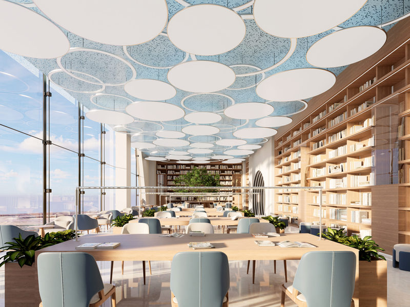 Hengqin Culture and Art Center Library interior